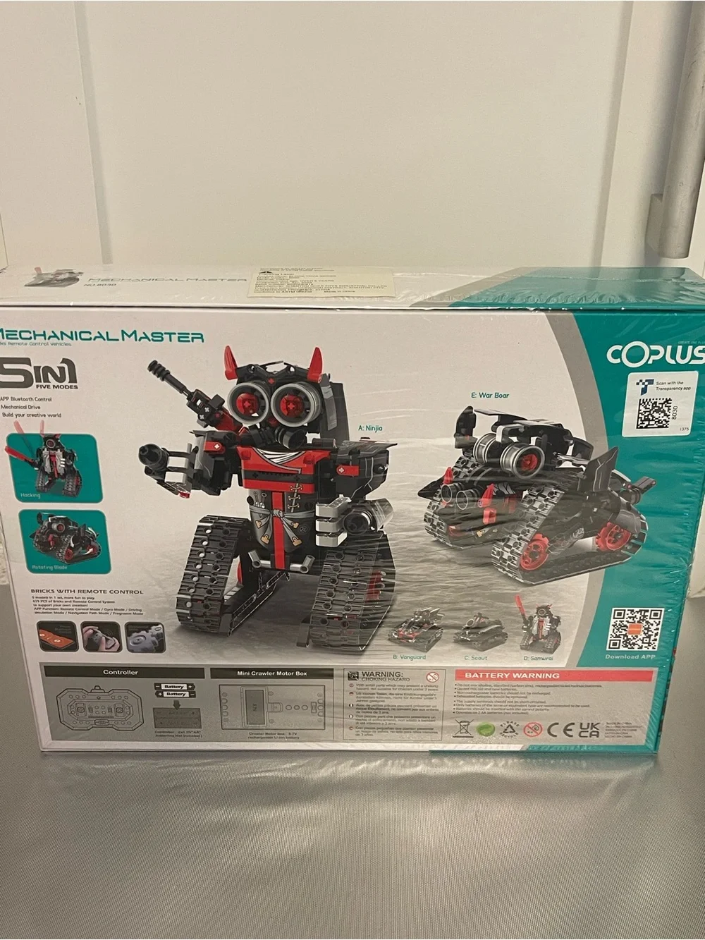 5 in 1 STEM Robot Building Kit App & Remote Control Samurai/Ninja Go Blocks NEW